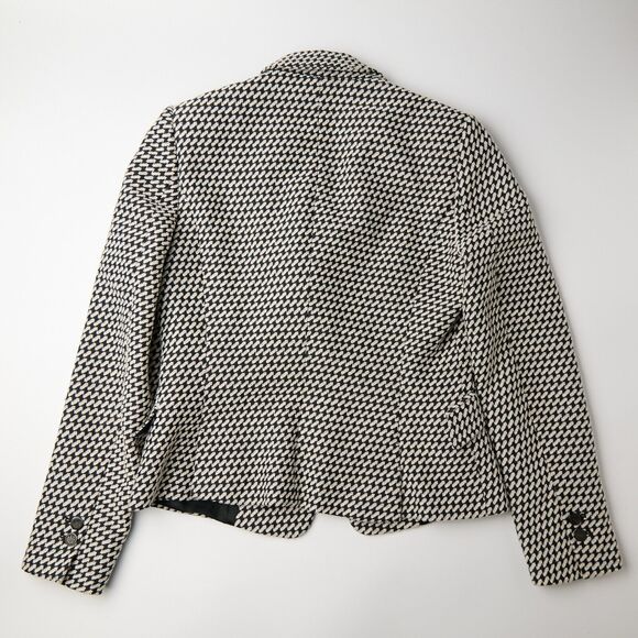 Zara Basic Blazer Women's M Structured Houndstooth Corpcore Workwear Minimalist - Picture 2 of 10